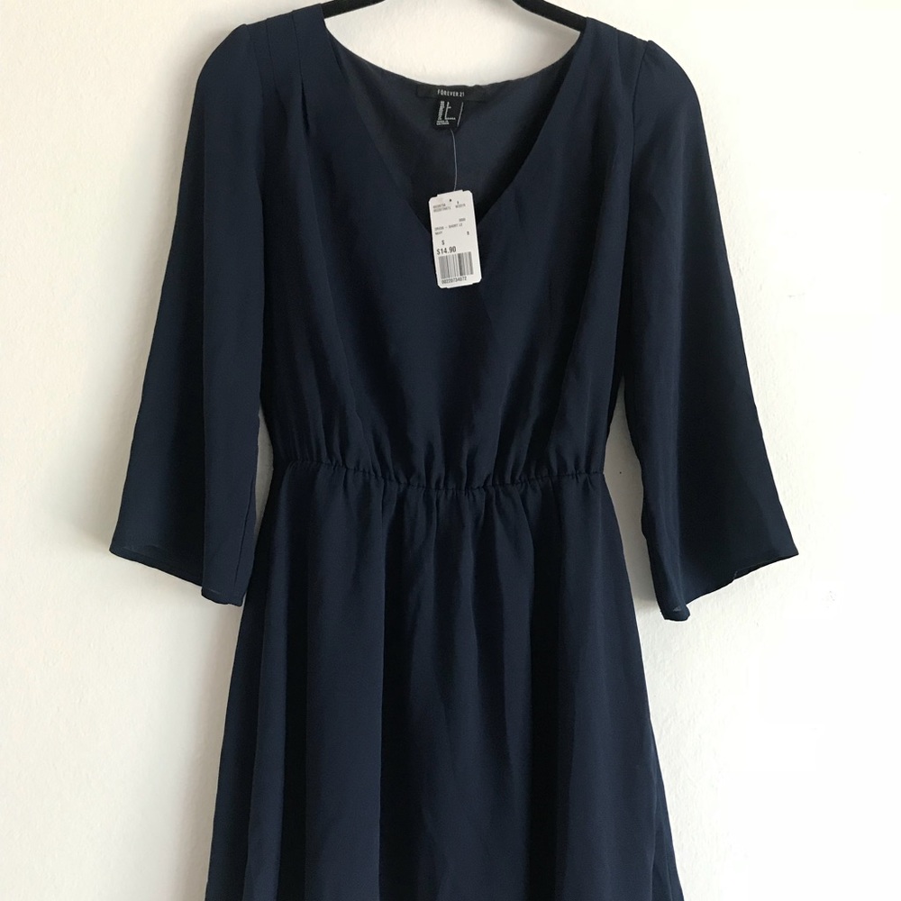 Blue Quarter Sleeve Dress